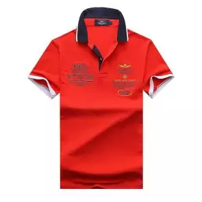 polo ralph lauren t shirt hommess lapel air force an crown embroidery red